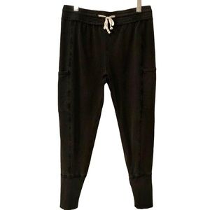 Sundance Cotton Blend Jersey Cargo Joggers Washed Black Grey
